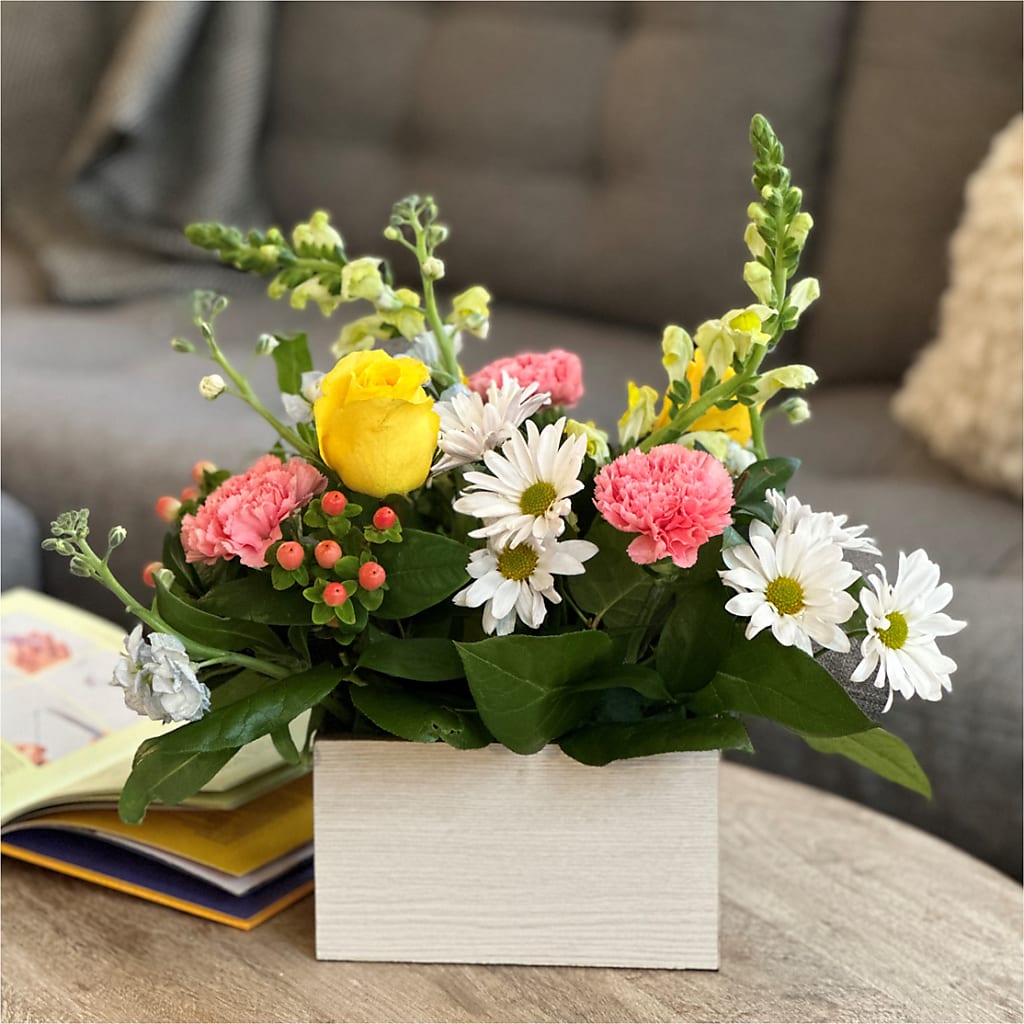 Sun Salutation Box Bouquet – New Life Flower And Gifts, Rincon GA