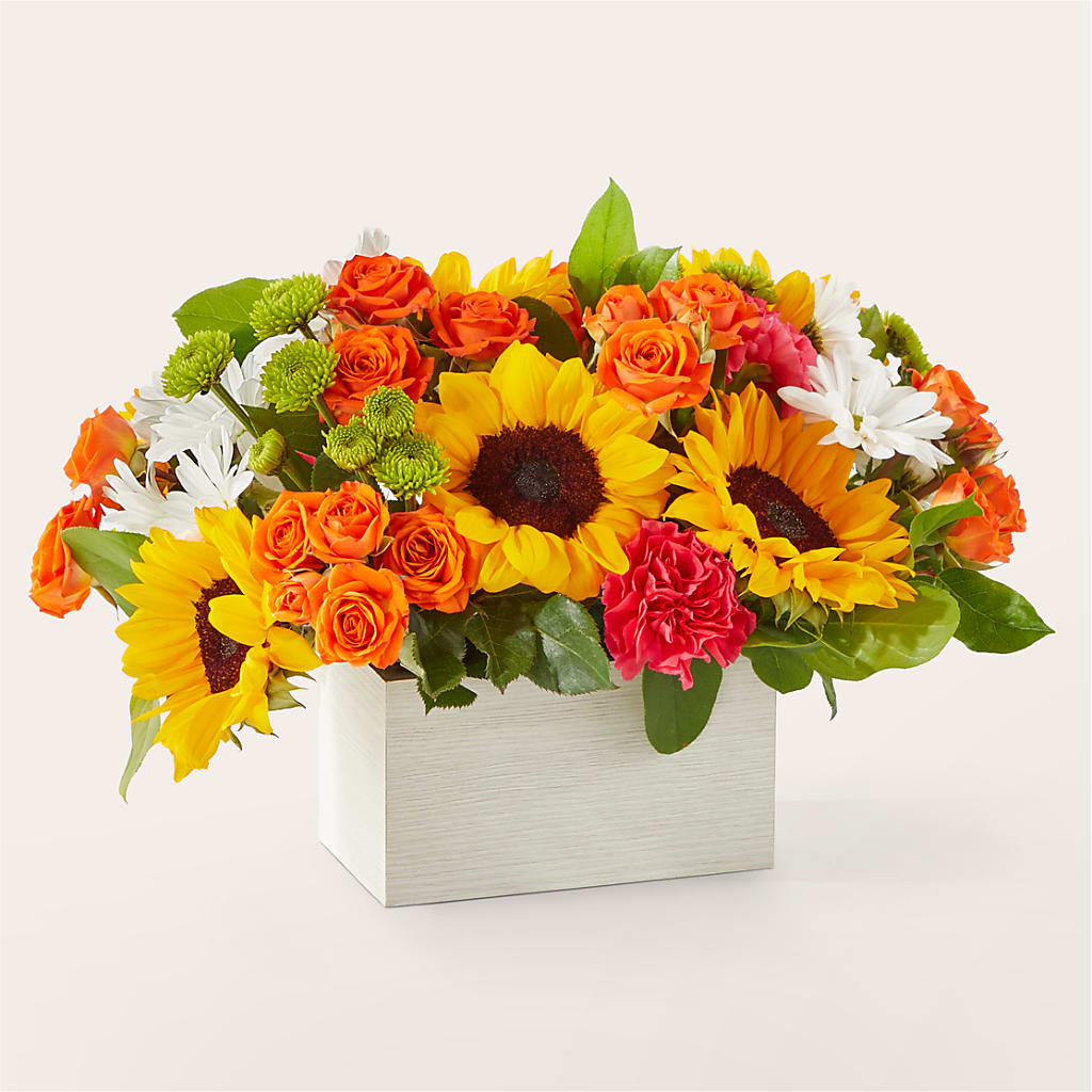 Sun-drenched Blooms Box Bouquet – New Life Flower And Gifts, Rincon GA