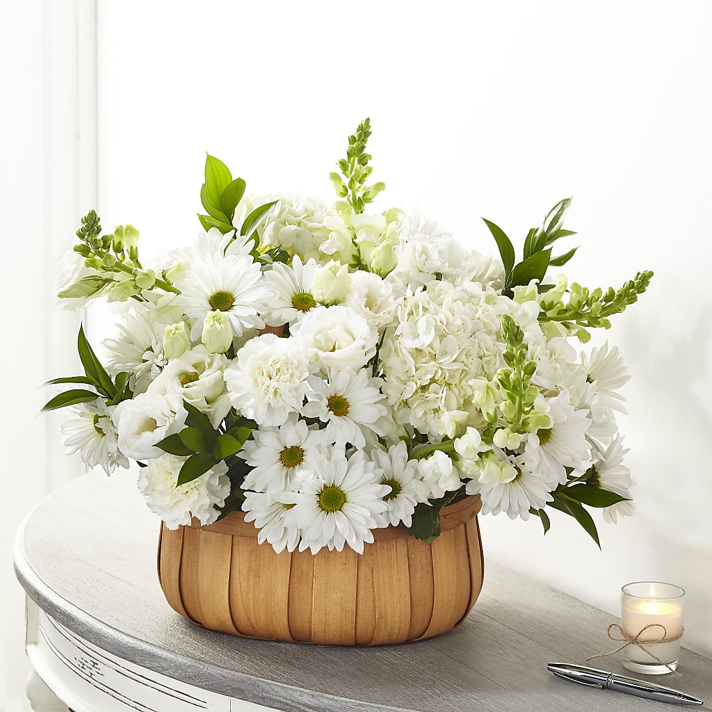 Pure Ivory Basket – New Life Flower And Gifts, Rincon GA