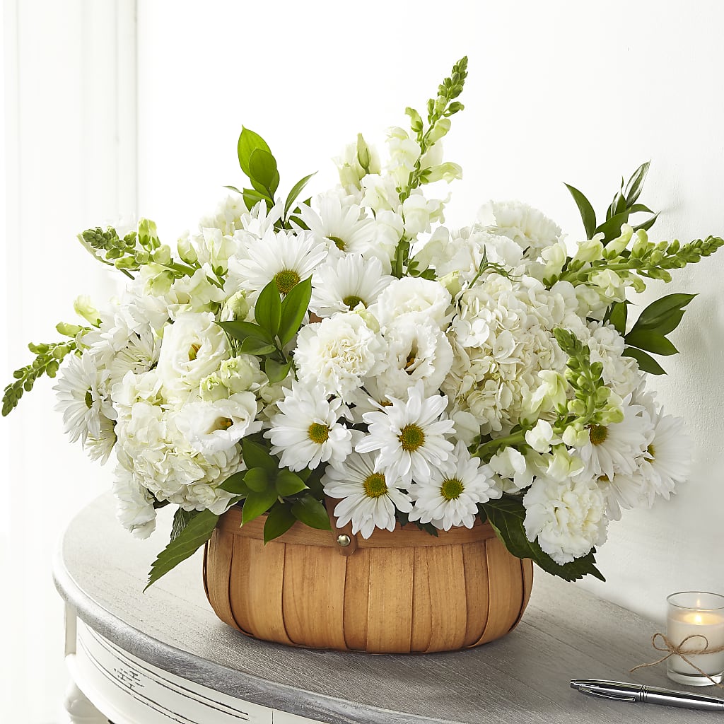 Pure Ivory Basket – New Life Flower And Gifts, Rincon GA