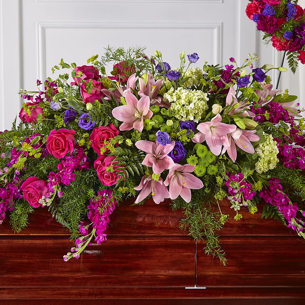 Radiant Tribute Casket Spray – New Life Flower And Gifts, Rincon GA