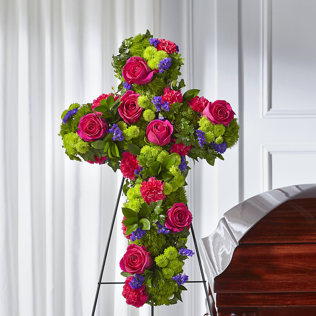 Tribute Rose Floral Cross – New Life Flower And Gifts, Rincon GA