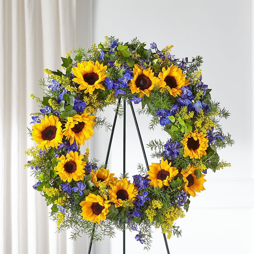 Bright Rays Wreath – New Life Flower And Gifts, Rincon GA