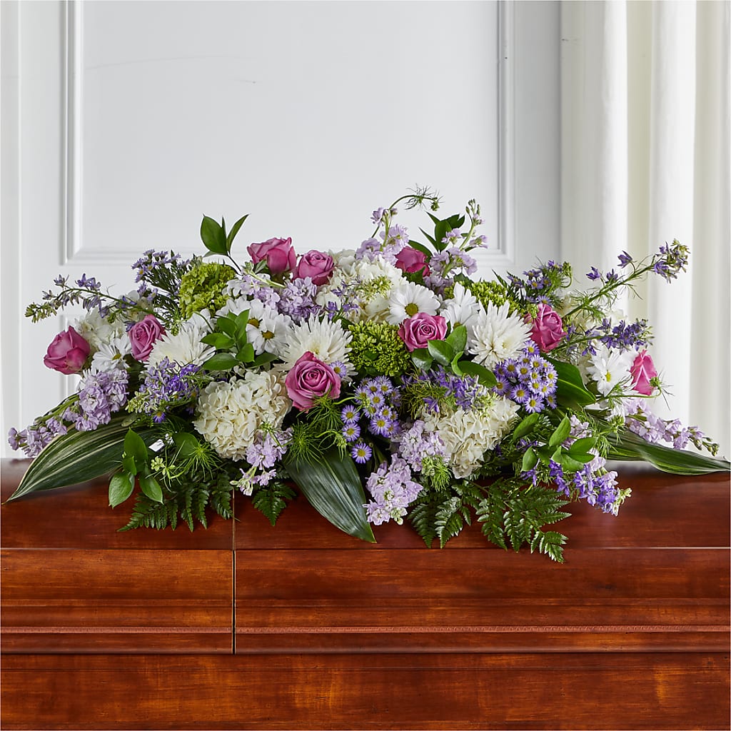 Meadows of Serenity Casket Spray – New Life Flower And Gifts, Rincon GA