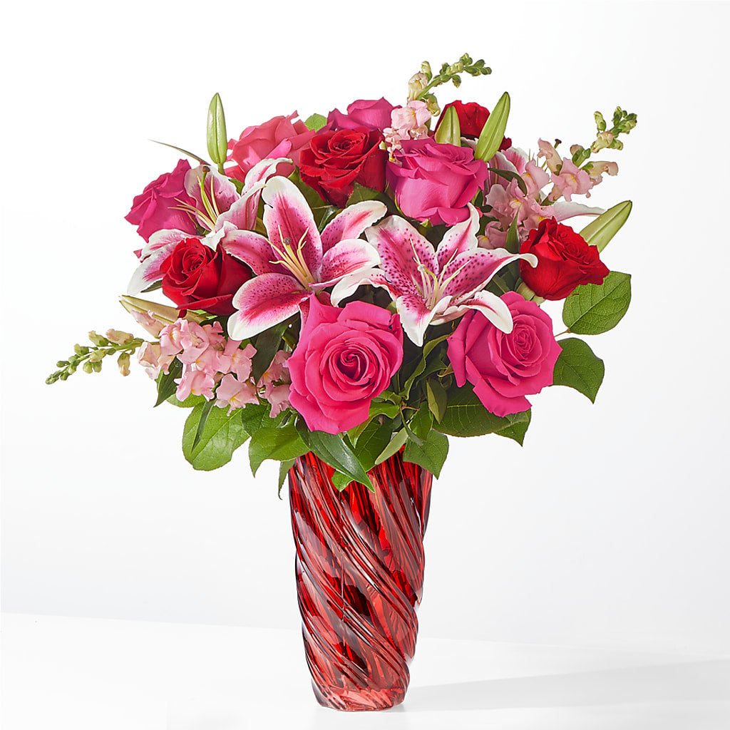 Always You Bouquet with Luxe Swirl Vase – New Life Flower And Gifts, Rincon GA
