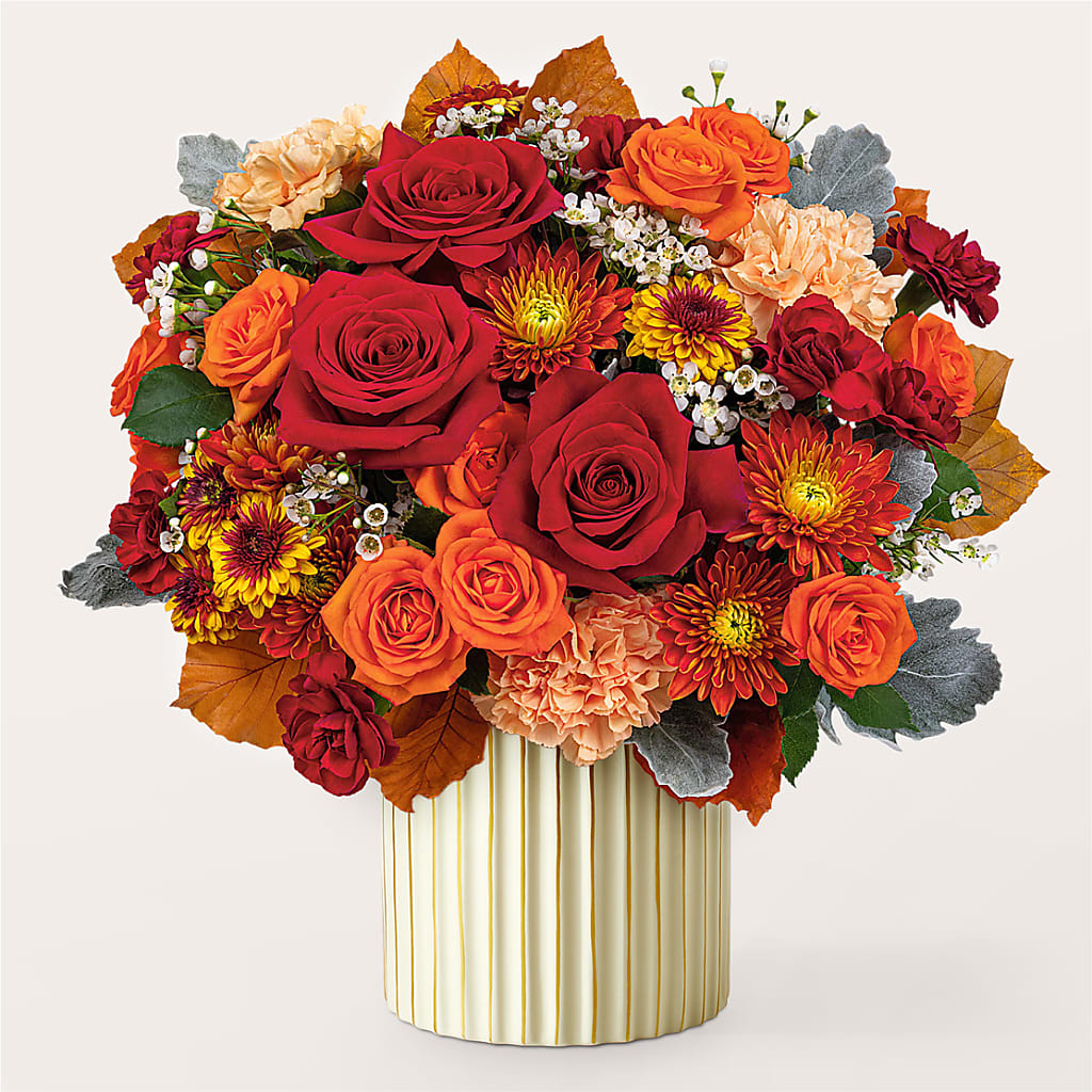 Merlot Bouquet with Ivory Vase – New Life Flower And Gifts, Rincon GA