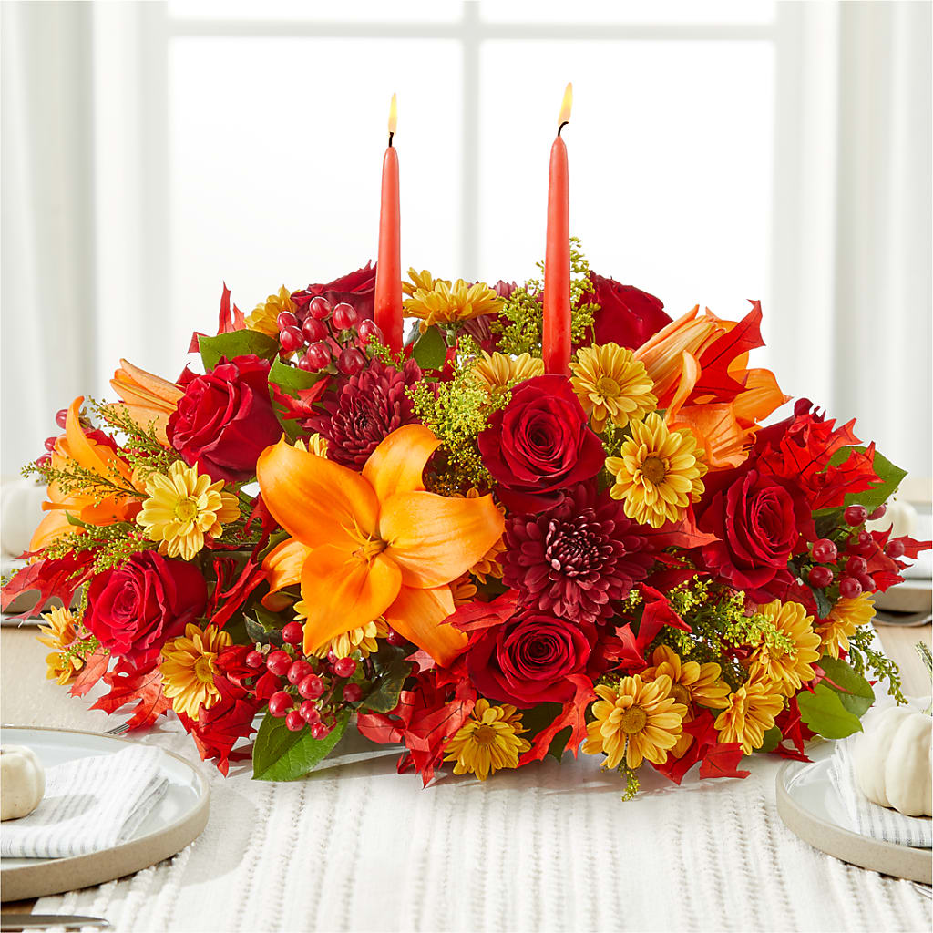 Autumn's Embrace Centerpiece – New Life Flower And Gifts, Rincon GA