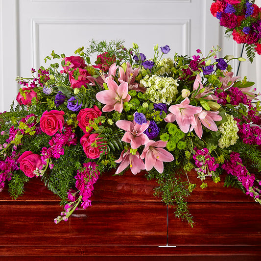 Radiant Tribute Casket Spray –  New Life Flower And Gifts, Rincon GA