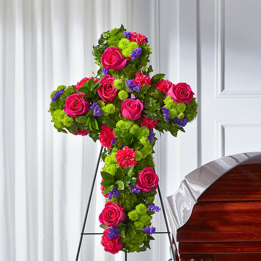 Tribute Rose Floral Cross –  New Life Flower And Gifts, Rincon GA