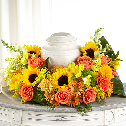 Faithful Sunflower Cremation Adornment –  New Life Flower And Gifts, Rincon GA