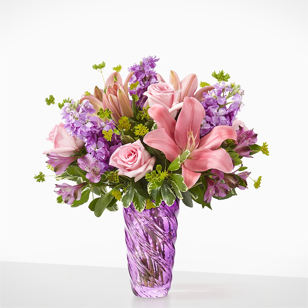 Precious Petals Bouquet with Luxe Swirl Vase –  New Life Flower And Gifts, Rincon GA