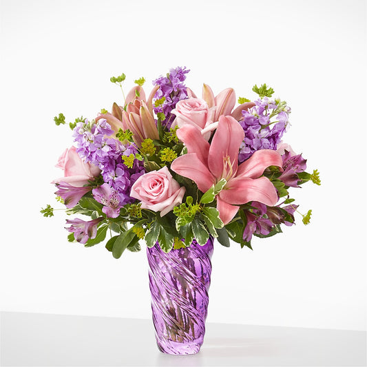 Precious Petals Bouquet with Luxe Swirl Vase –  New Life Flower And Gifts, Rincon GA