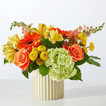 Autumn Sunshine Bouquet with Ivory Vase –  New Life Flower And Gifts, Rincon GA