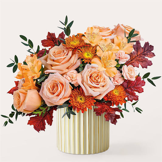 Spiced Latte Bouquet with Ivory Vase –  New Life Flower And Gifts, Rincon GA
