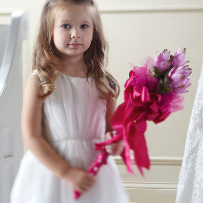 Sparkle Pink Flower Girl Bouquet –  New Life Flower And Gifts, Rincon GA